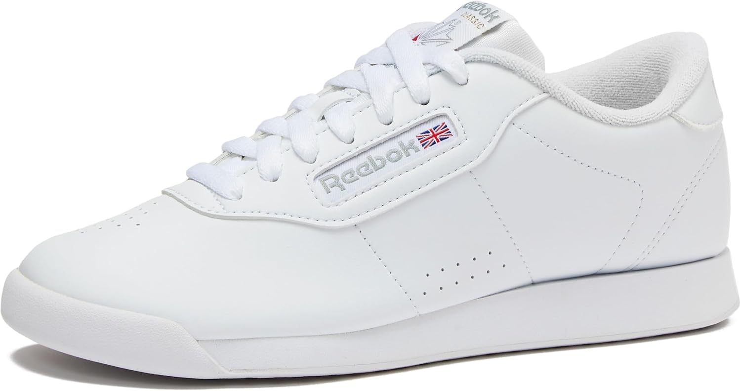 White Reebok Princess sneaker with cushioned sole, minimal design for athleisure wear — view 5
