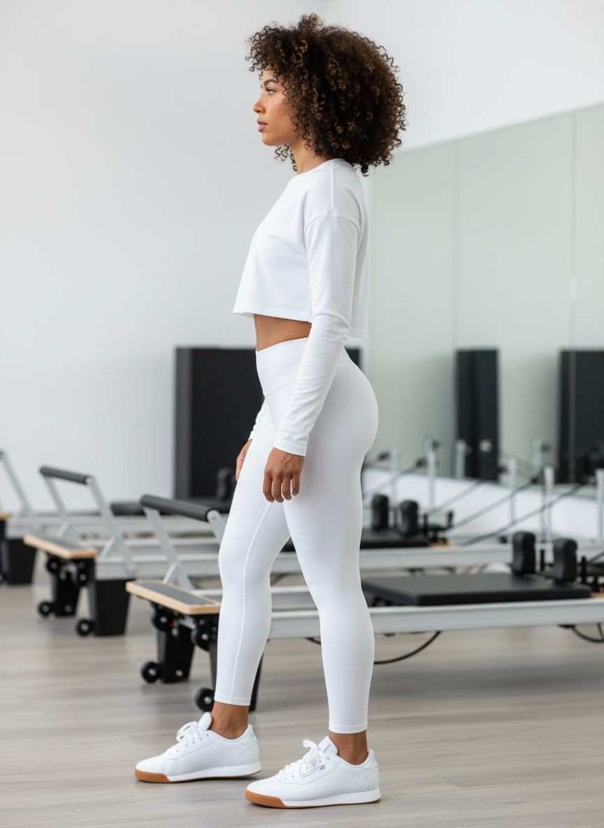 White Reebok Princess sneaker with cushioned sole, minimal design for athleisure wear โ view 3