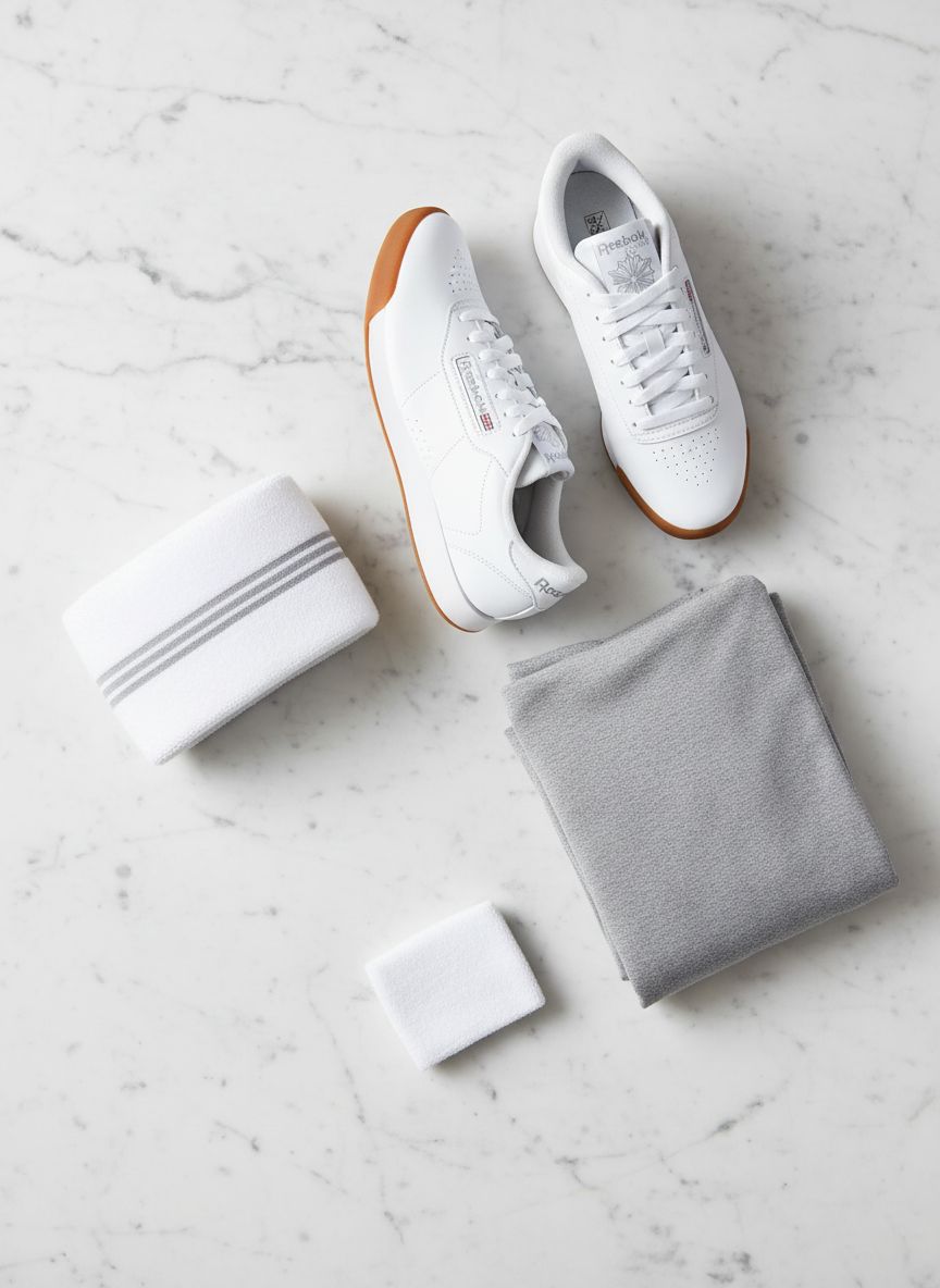 White Reebok Princess sneaker with cushioned sole, minimal design for athleisure wear โ view 7a