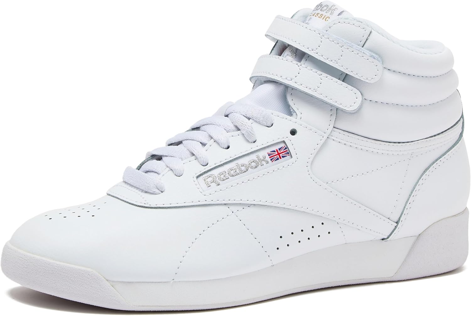 Reebok Freestyle Hi high-top basketball sneaker in classic white with cushioned sole and ankle support — view 1