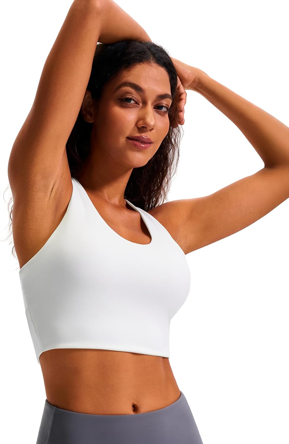 Women's {color} criss-cross padded sports bra with medium support for HIIT training — view 2
