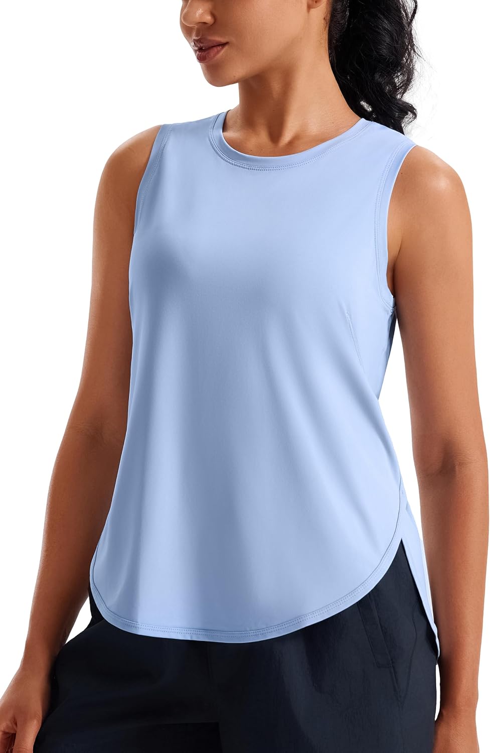Ice silk workout tank top in {color} with cool-dry technology, relaxed fit for yoga and athletic activities — view 1