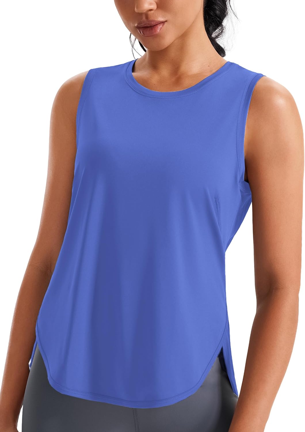 Ice silk workout tank top in {color} with cool-dry technology, relaxed fit for yoga and athletic activities — view 3