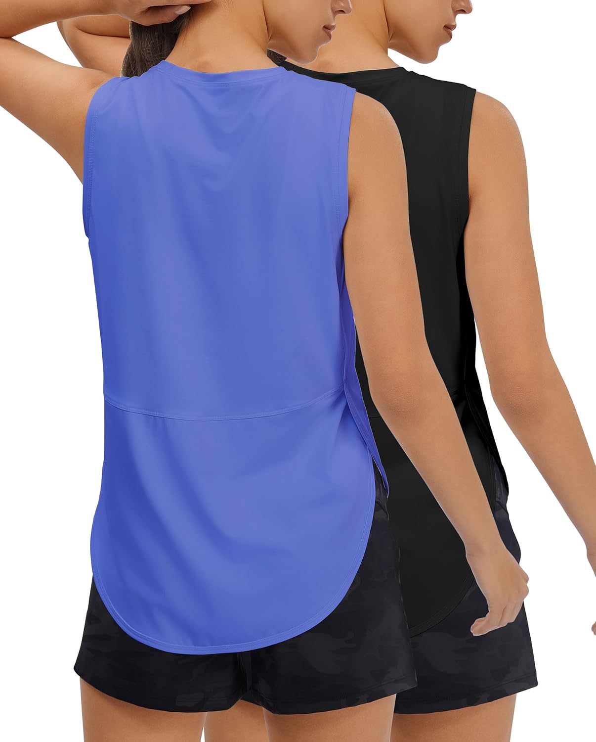 Ice silk workout tank top in {color} with cool-dry technology, relaxed fit for yoga and athletic activities — view 4