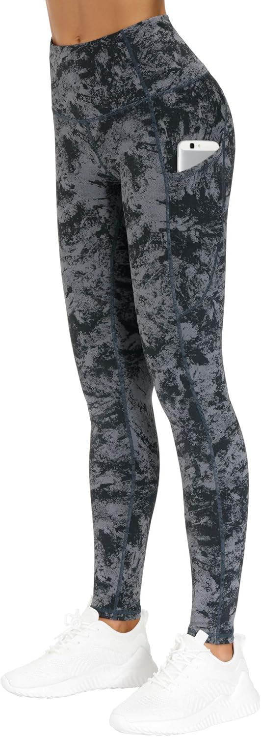 Black high-waisted yoga leggings with squat-proof compression fabric and side pockets — view 2