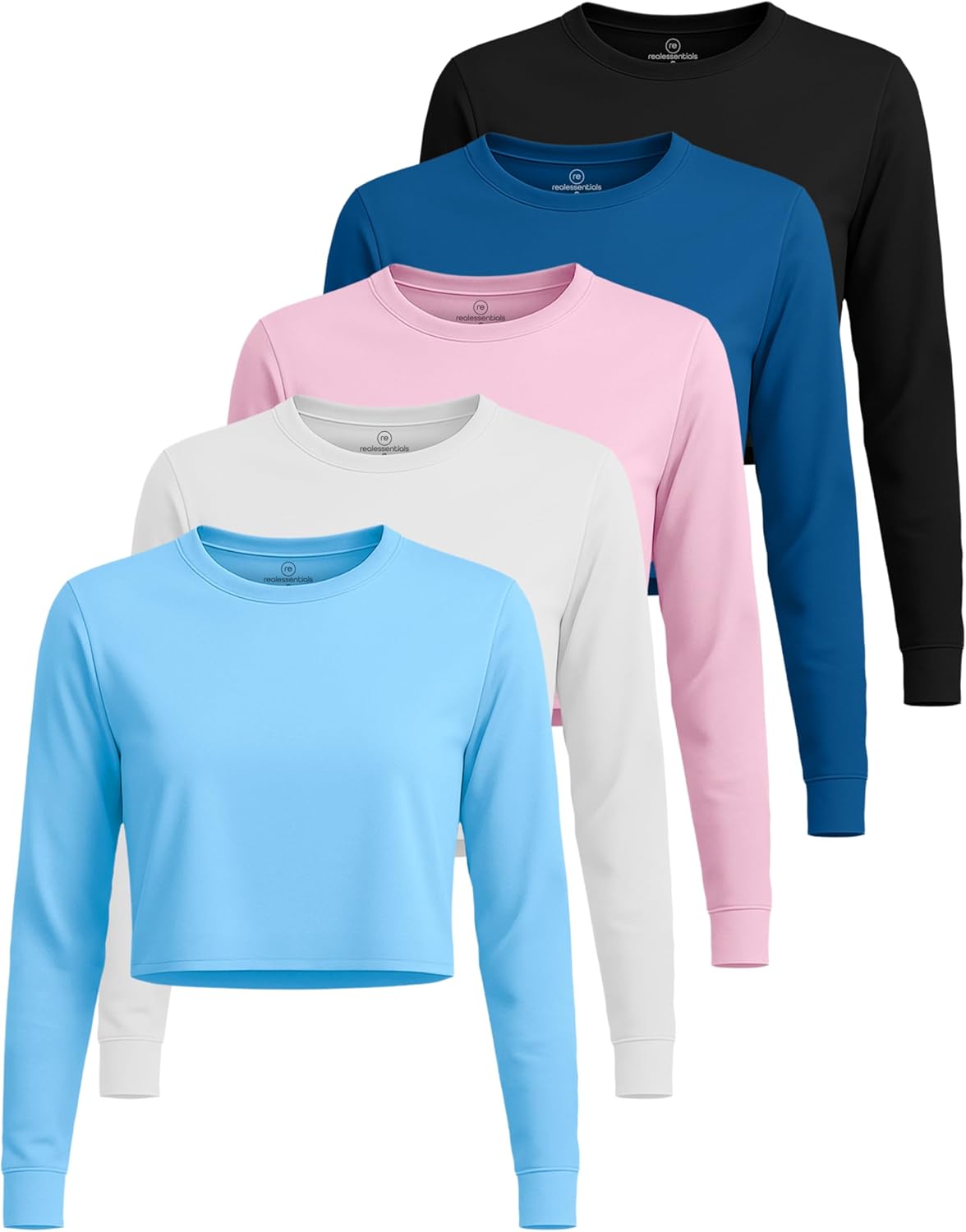 Women's fitted dry-fit crop top in {color} with moisture-wicking fabric, shown front view for running and gym workouts โ view 4