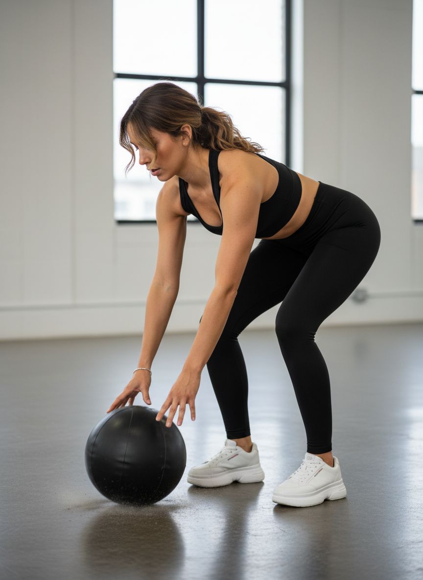 Black high-waisted yoga leggings with four-way stretch fabric, full length, on model in studio setting — view 3a
