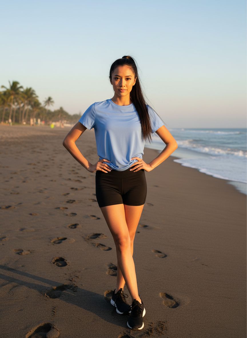 Women's UPF50+ breathable running tee in {color} with relaxed fit, shown front and back — view 1