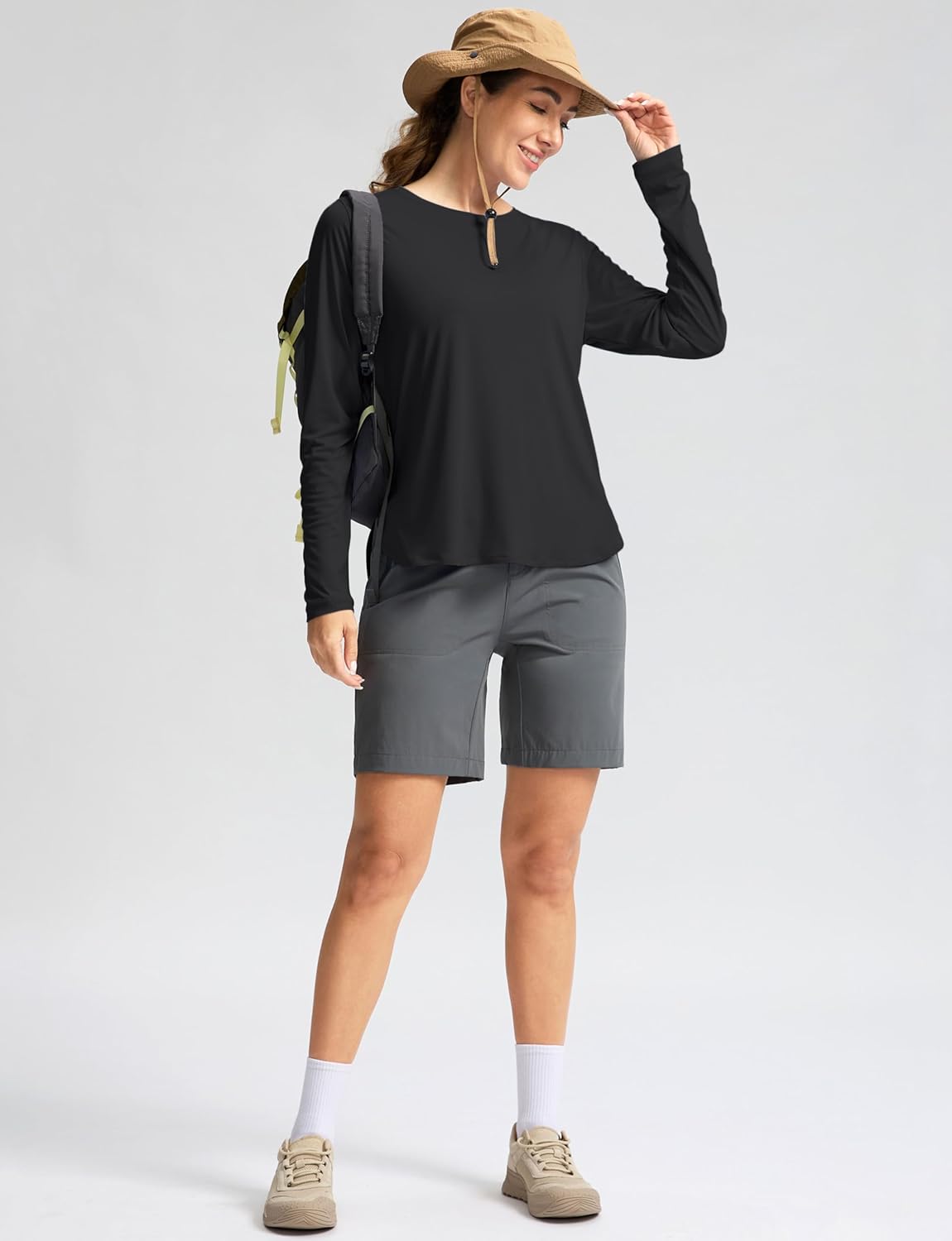 Women's long sleeve UPF 50+ sun shirt in {color} with quick-dry performance fabric for outdoor activities — view 3