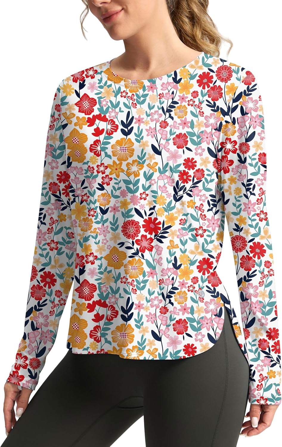 Women's long sleeve UPF 50+ sun shirt in {color} with quick-dry performance fabric for outdoor activities — view 5