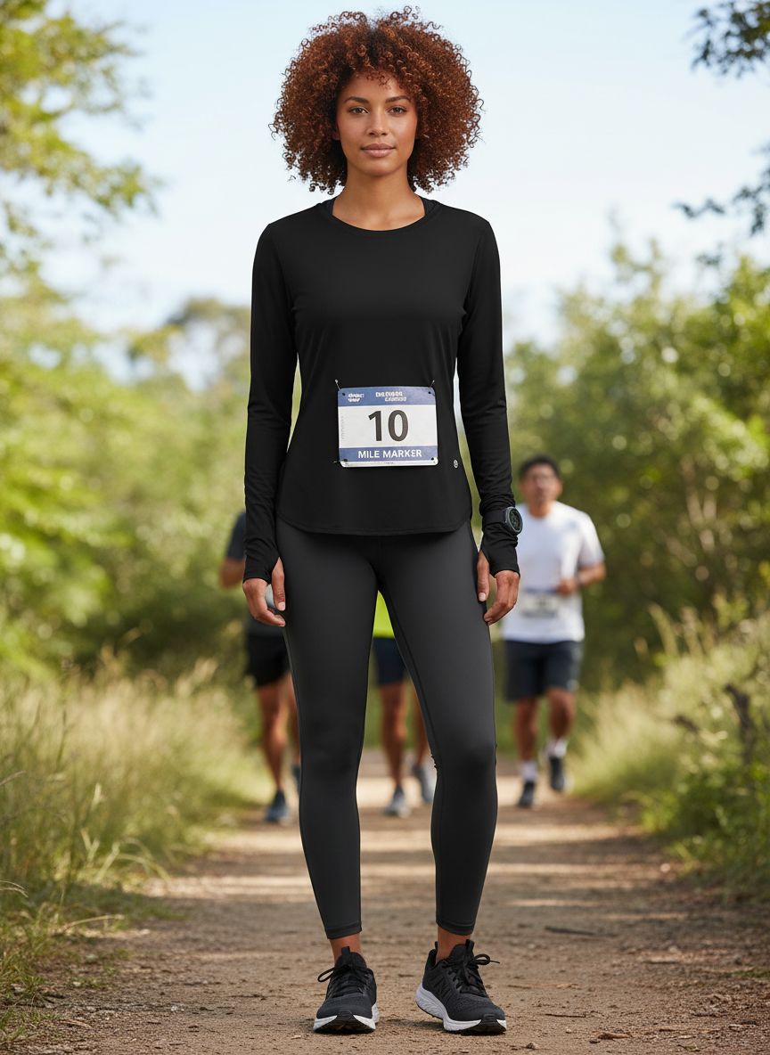 Women's long sleeve UPF 50+ sun shirt in {color} with quick-dry performance fabric for outdoor activities โ view 5a