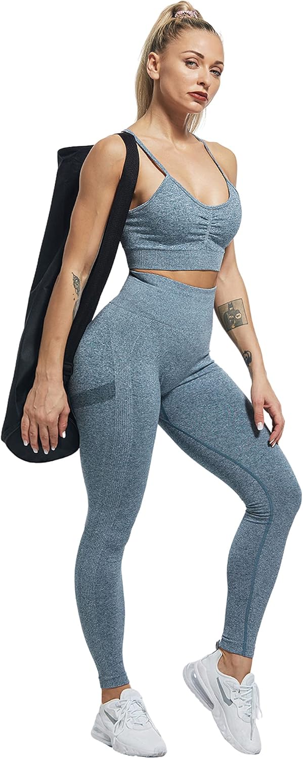 Black seamless lifting leggings with scrunch butt design and high-waisted fit — view 2