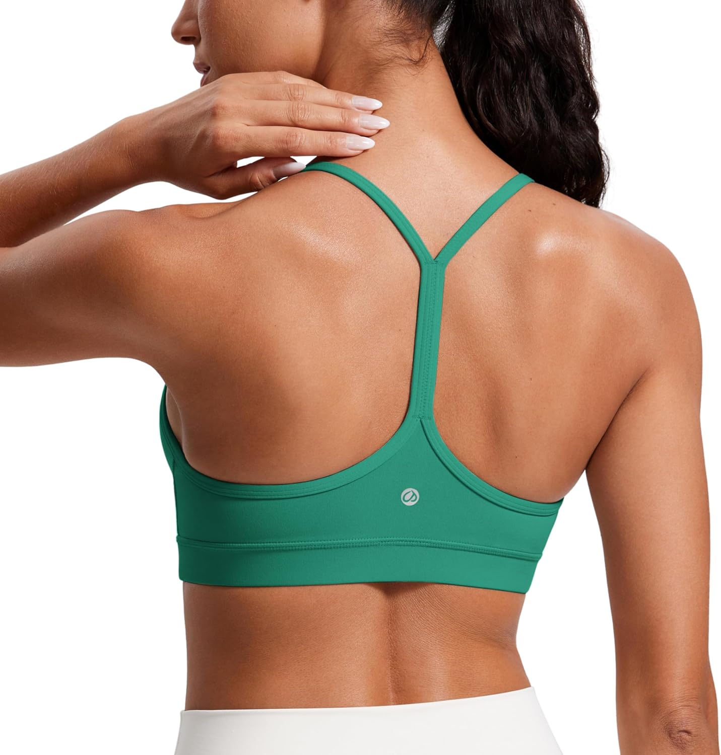 CRZ YOGA Butterluxe Y Back sports bra in black with padded racerback and low-impact support — view 4
