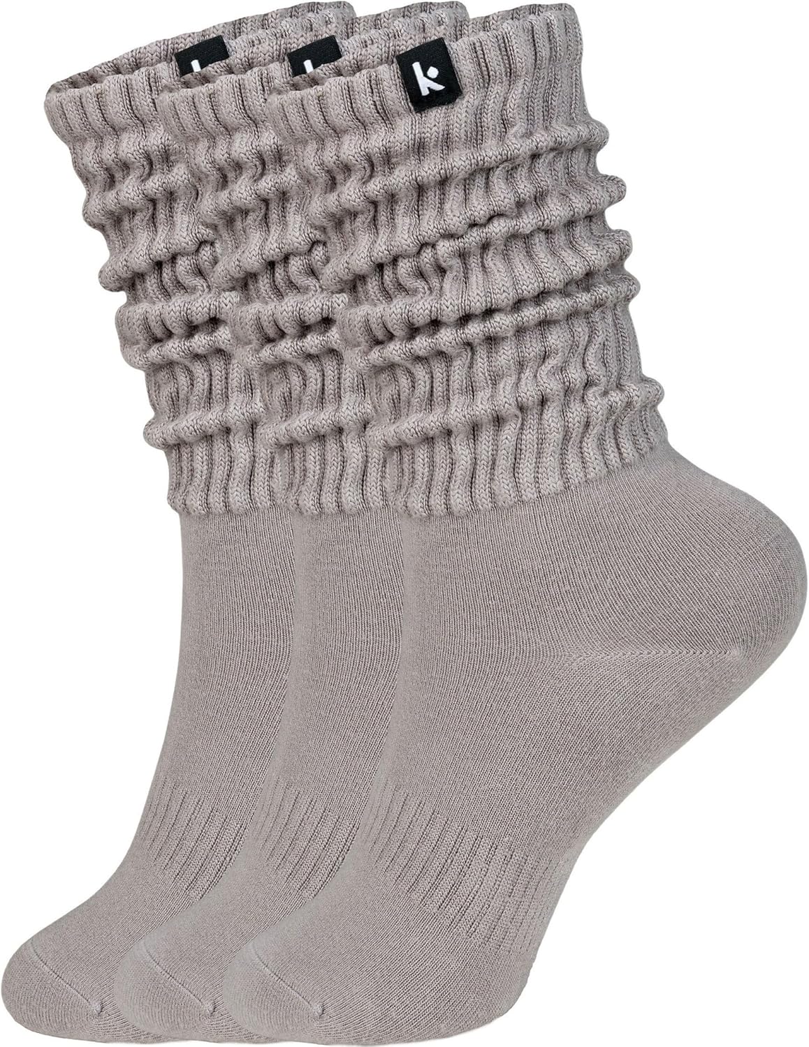 Multicolor scrunch crew socks with breathable moisture-wicking fabric, shown in relaxed fit for running and everyday wear — view 5