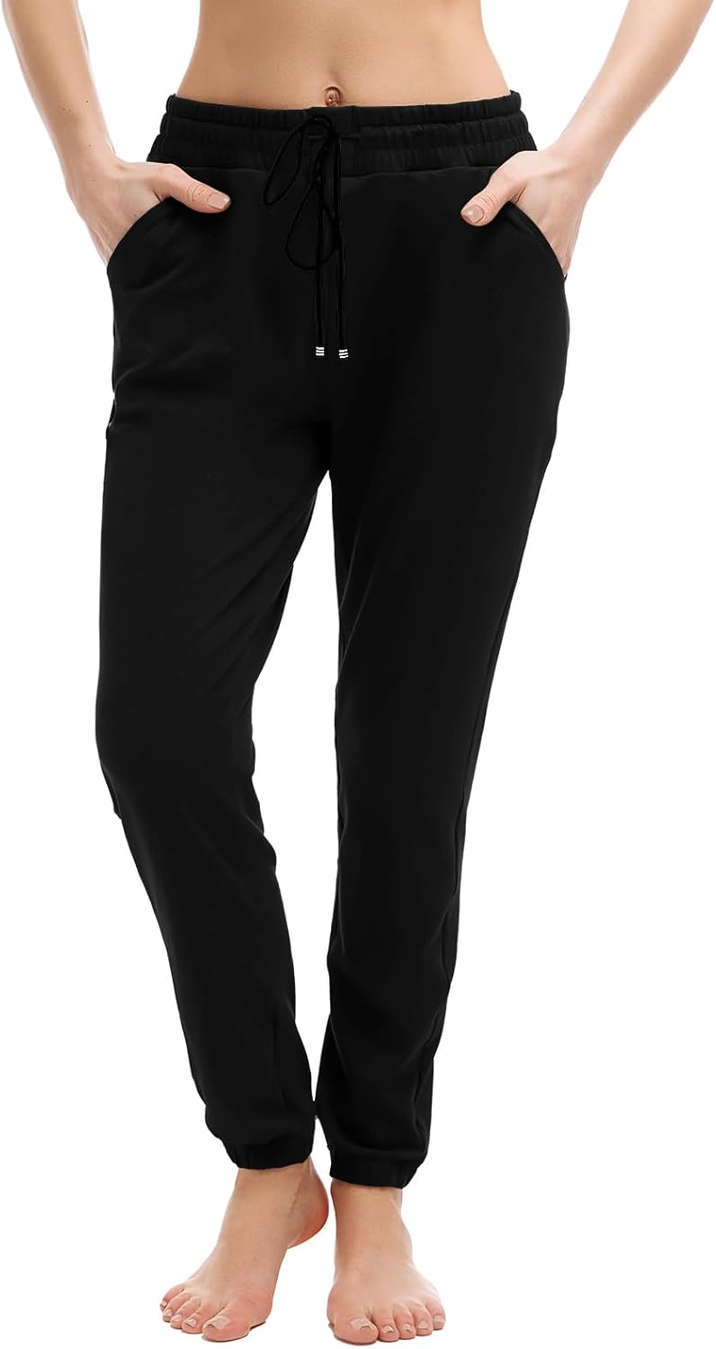 heather grey relaxed joggers with pockets and drawstring, moisture-wicking fabric — view 1