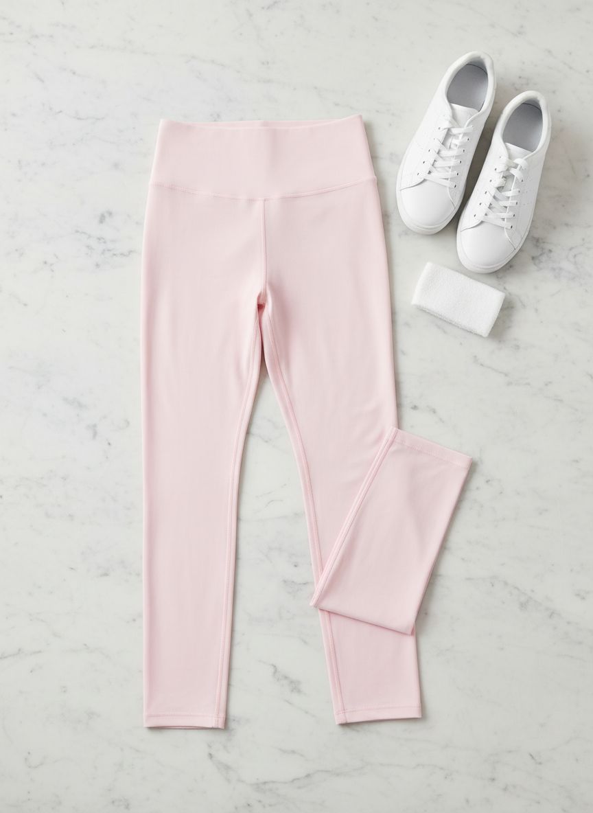 Black high-waisted yoga leggings with squat-proof fabric and side pockets, front and back view — view 7a