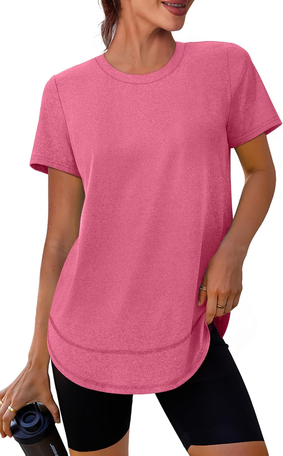 Women's quick-dry running top in {color} with moisture-wicking fabric, fitted silhouette for active wear โ view 3