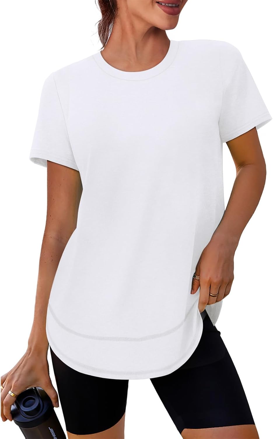 Women's quick-dry running top in {color} with moisture-wicking fabric, fitted silhouette for active wear โ view 4