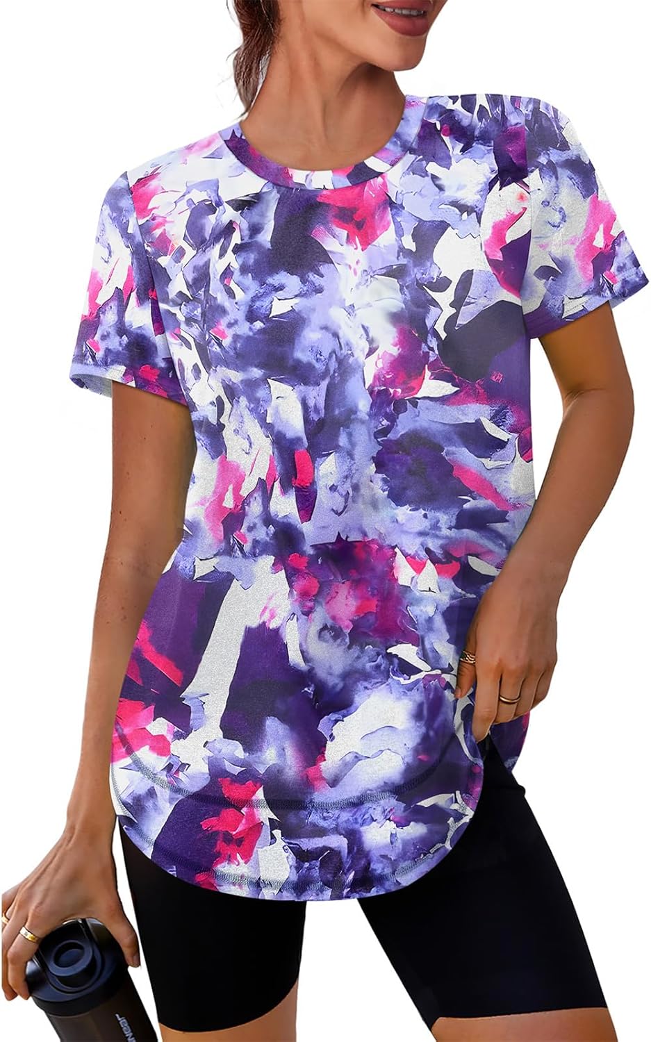 Women's quick-dry running top in {color} with moisture-wicking fabric, fitted silhouette for active wear โ view 5