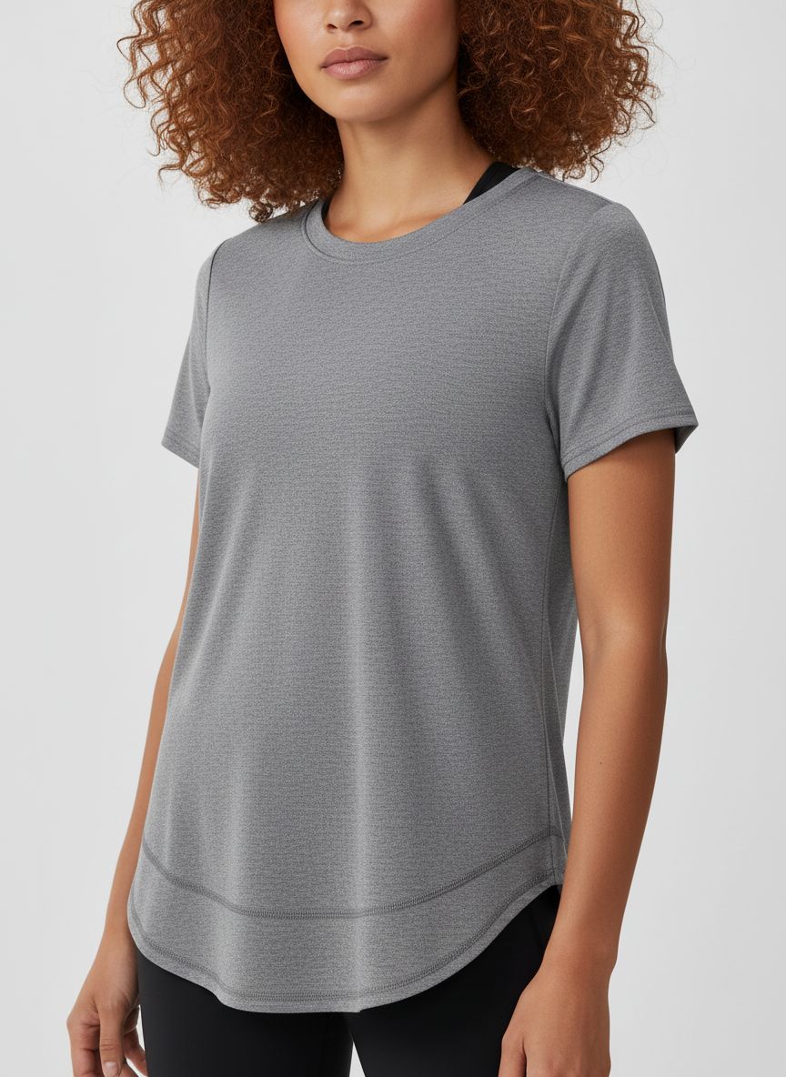 Women's quick-dry running top in {color} with moisture-wicking fabric, fitted silhouette for active wear โ view 4