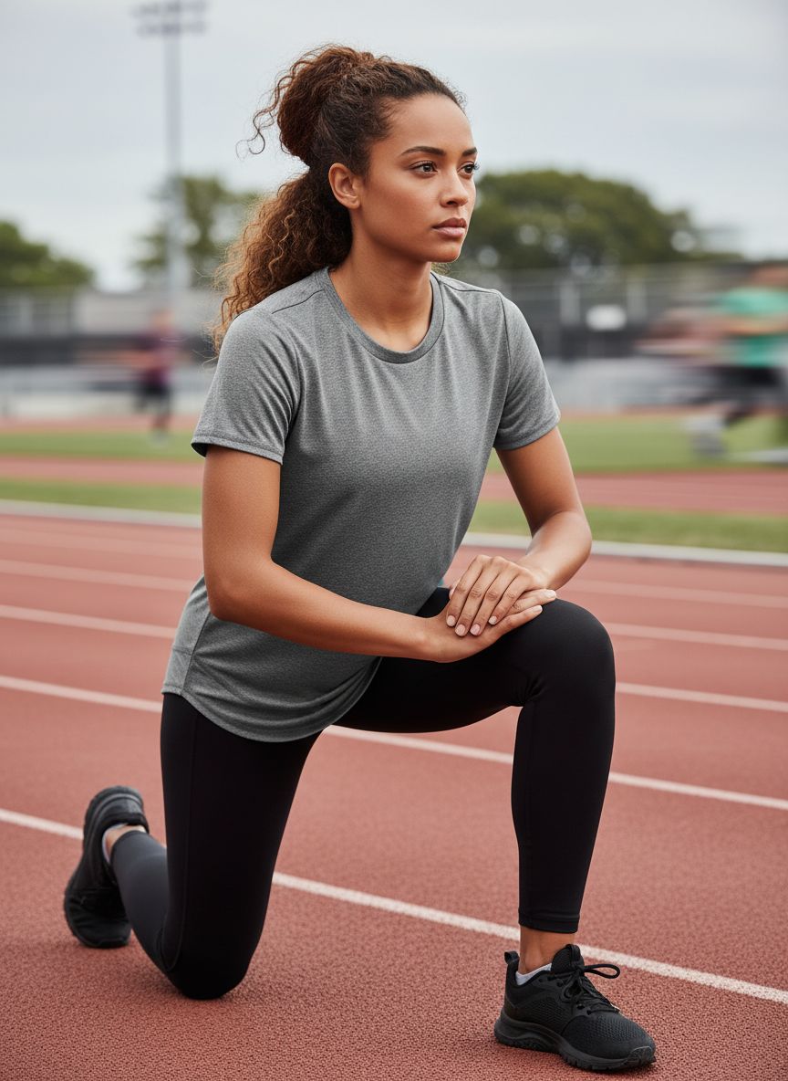 Women's quick-dry running top in {color} with moisture-wicking fabric, fitted silhouette for active wear โ view 4