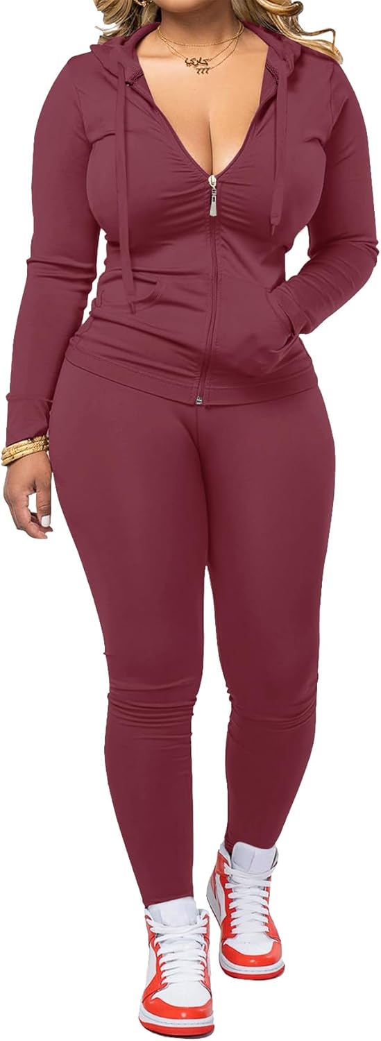 Black bodycon tracksuit set with zip-up hoodie jacket and jogger pants, four-way stretch fabric — view 4
