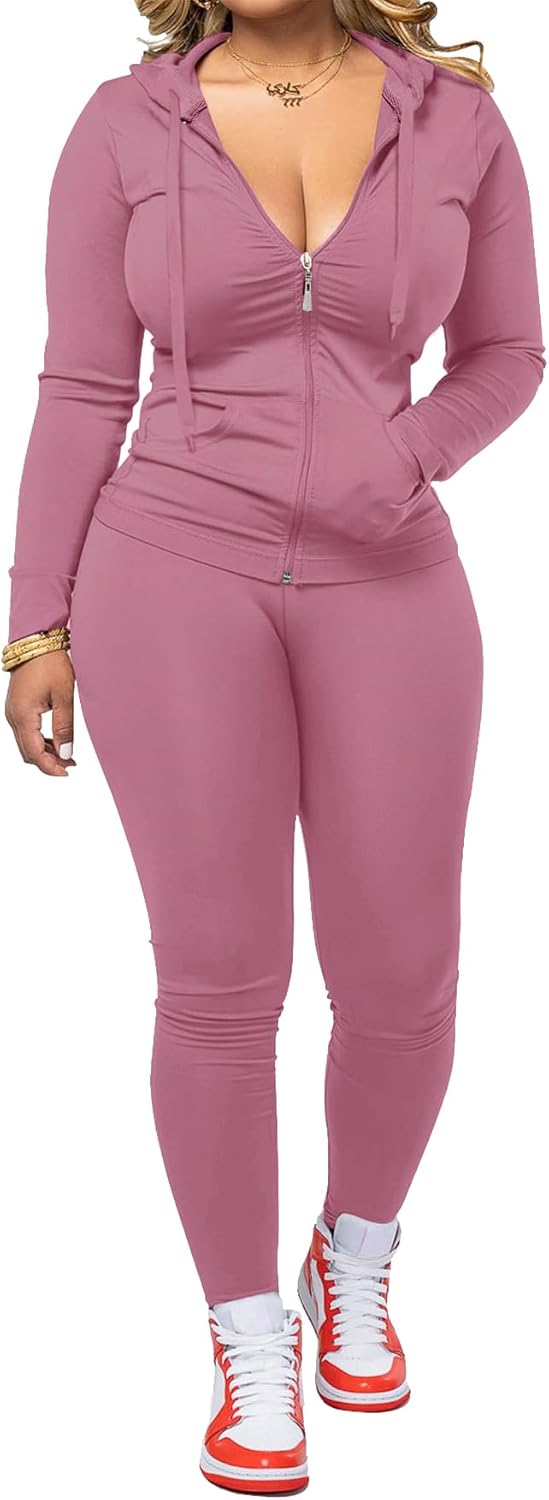 Black bodycon tracksuit set with zip-up hoodie jacket and jogger pants, four-way stretch fabric — view 5