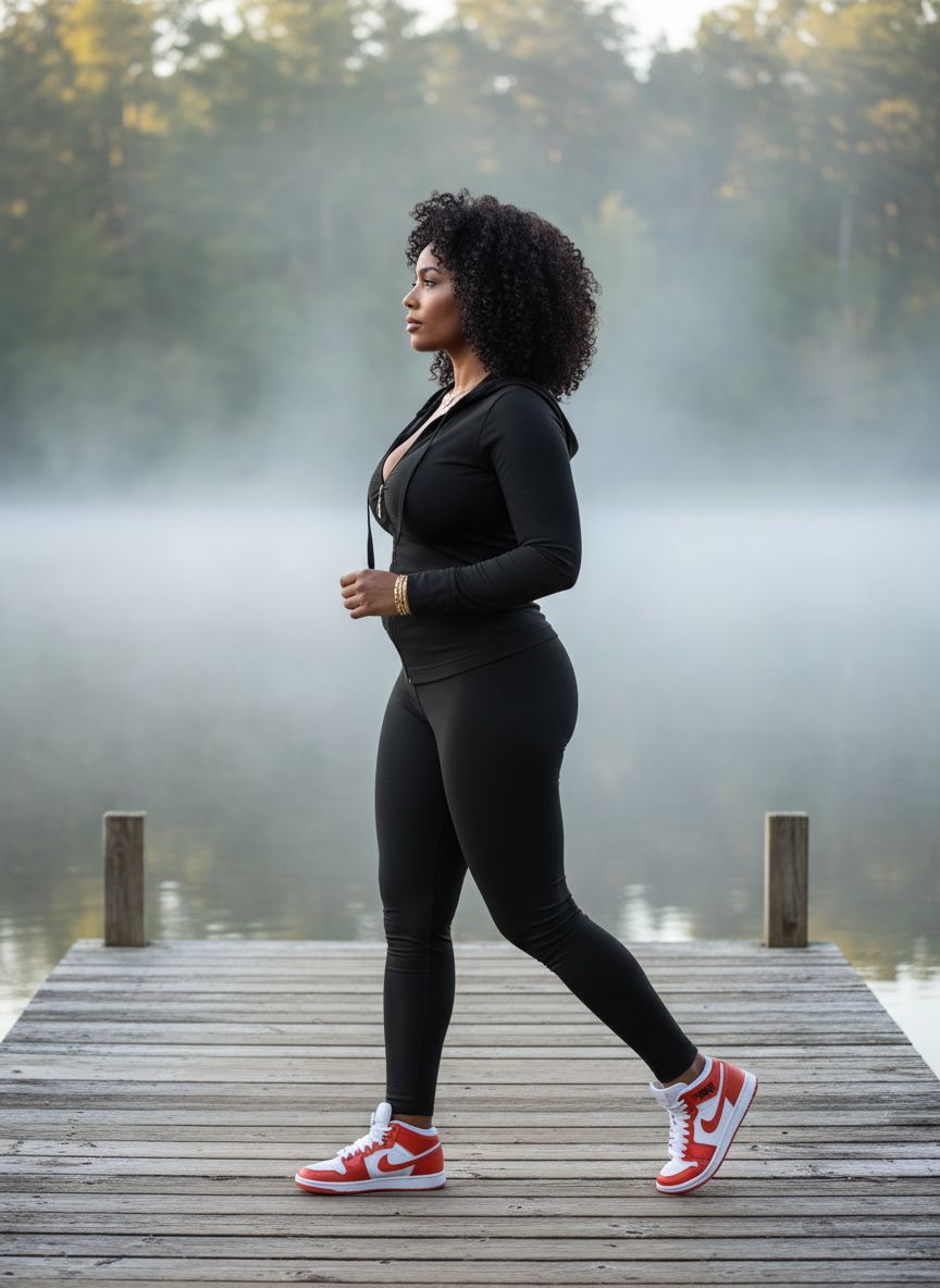 Black bodycon tracksuit set with zip-up hoodie jacket and jogger pants, four-way stretch fabric โ view 3