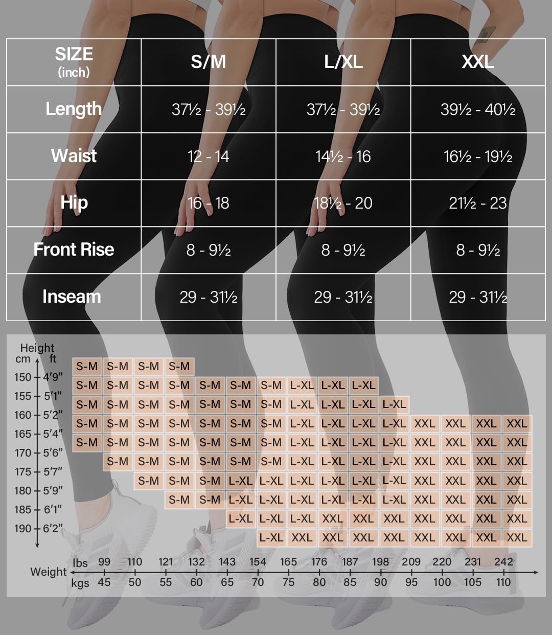 High-waisted yoga leggings in {color} with tummy control and side pockets, four-way stretch fabric — view 3