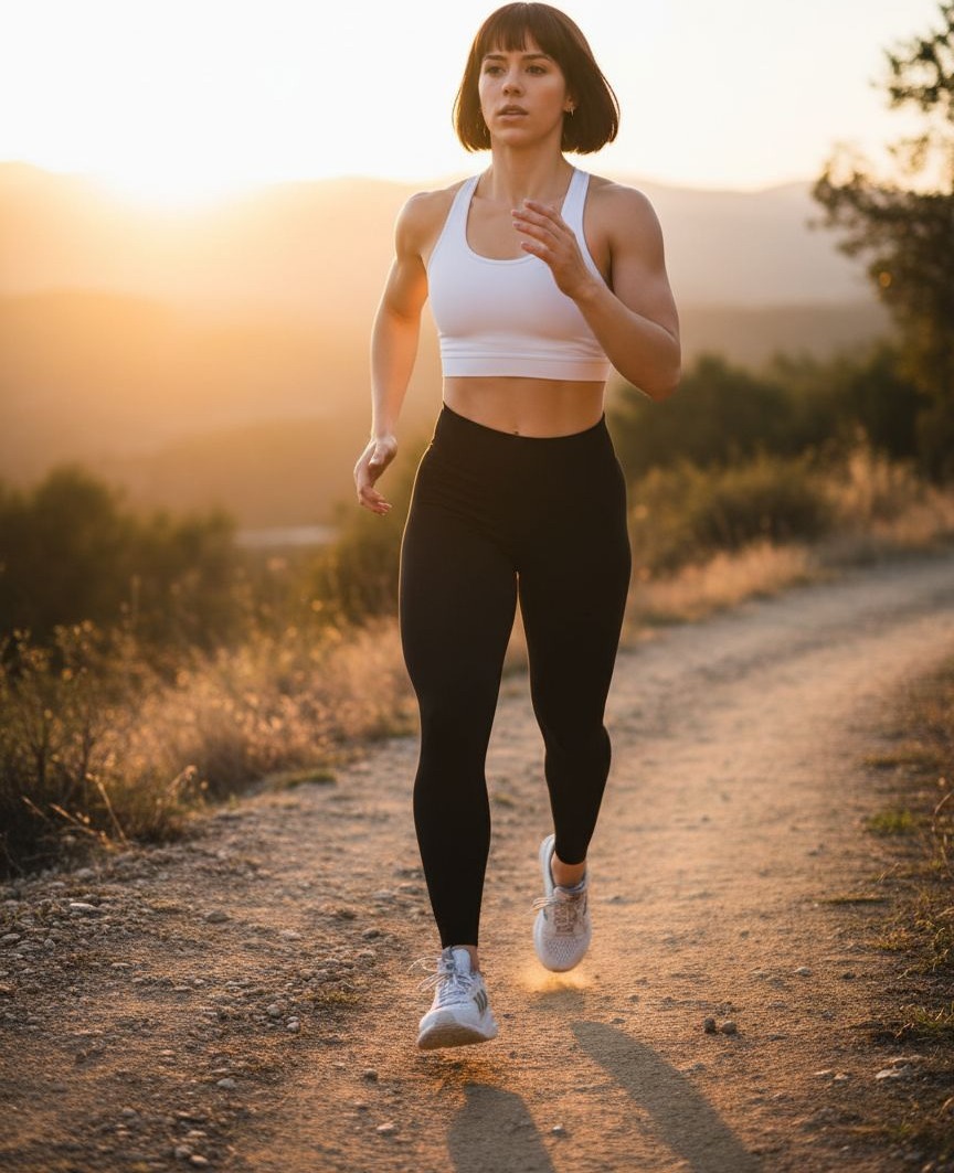High-waisted yoga leggings in {color} with tummy control and side pockets, four-way stretch fabric — view 3a