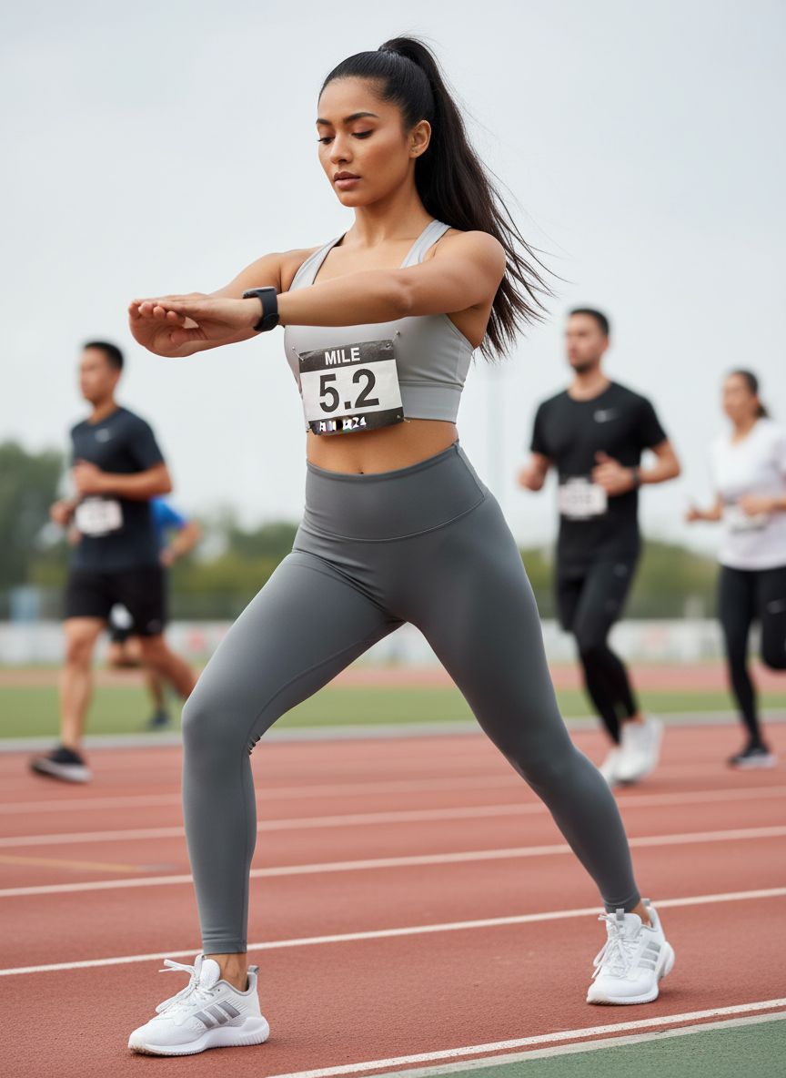 High-waisted yoga leggings in {color} with tummy control and side pockets, four-way stretch fabric — view 5a