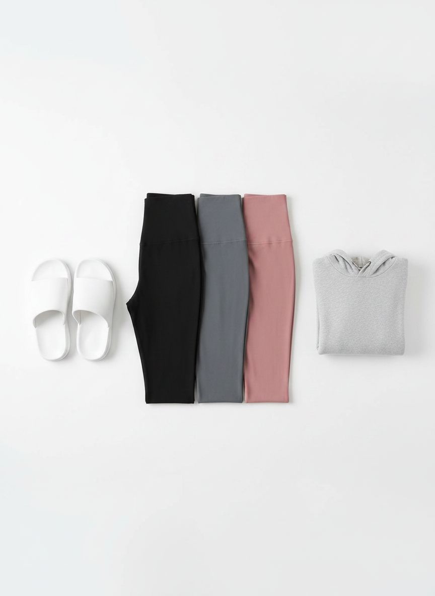 High-waisted yoga leggings in {color} with tummy control and side pockets, four-way stretch fabric — view 7a