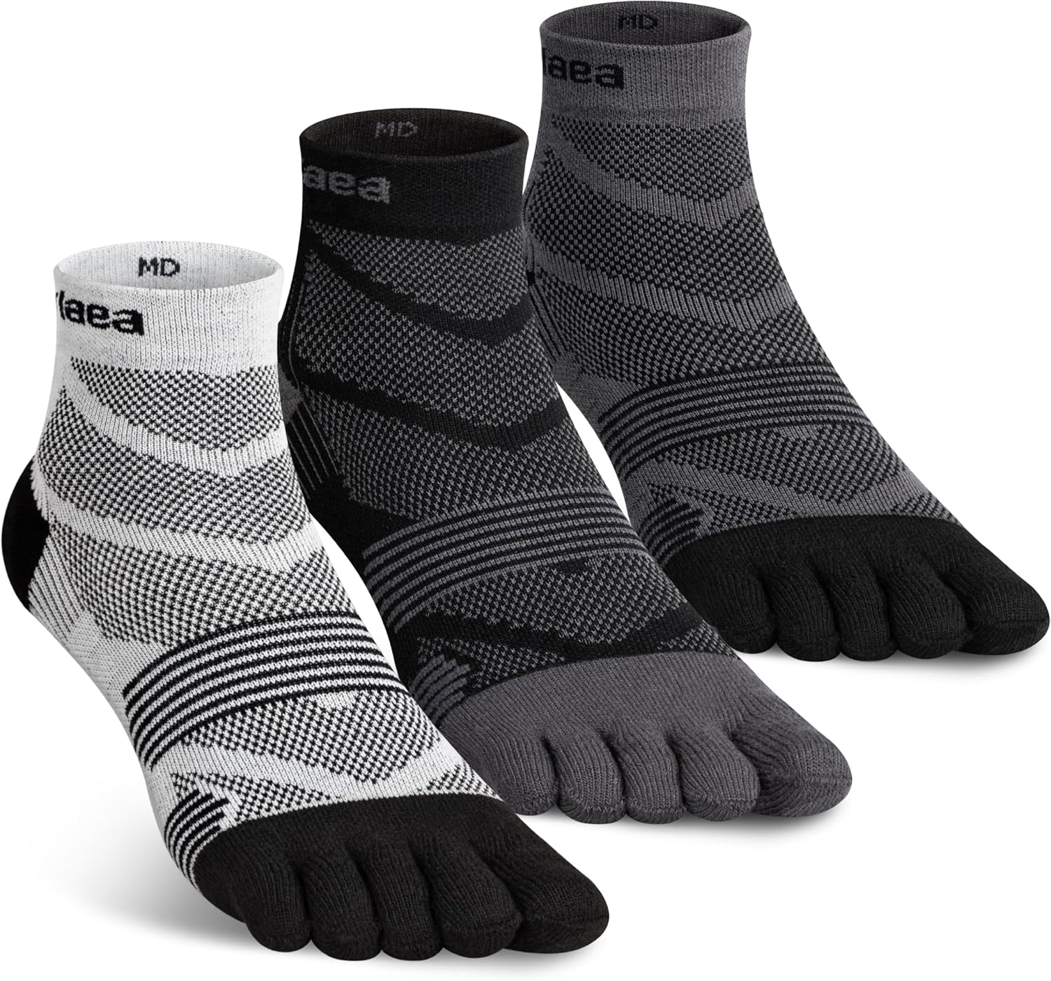 Black no-show running socks with seamless construction and anti-blister technology — view 5