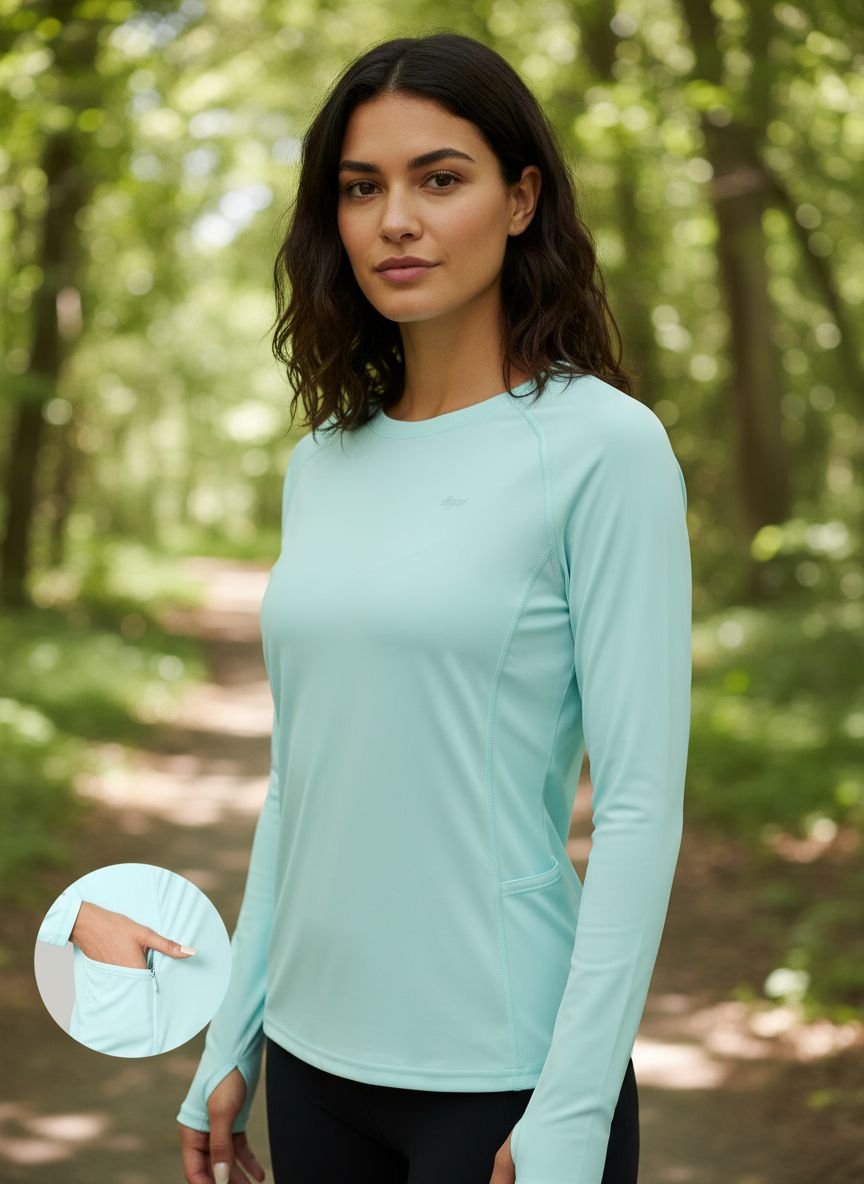 Black long-sleeve rash guard with UPF 50+ UV protection and moisture-wicking fabric — view 3b