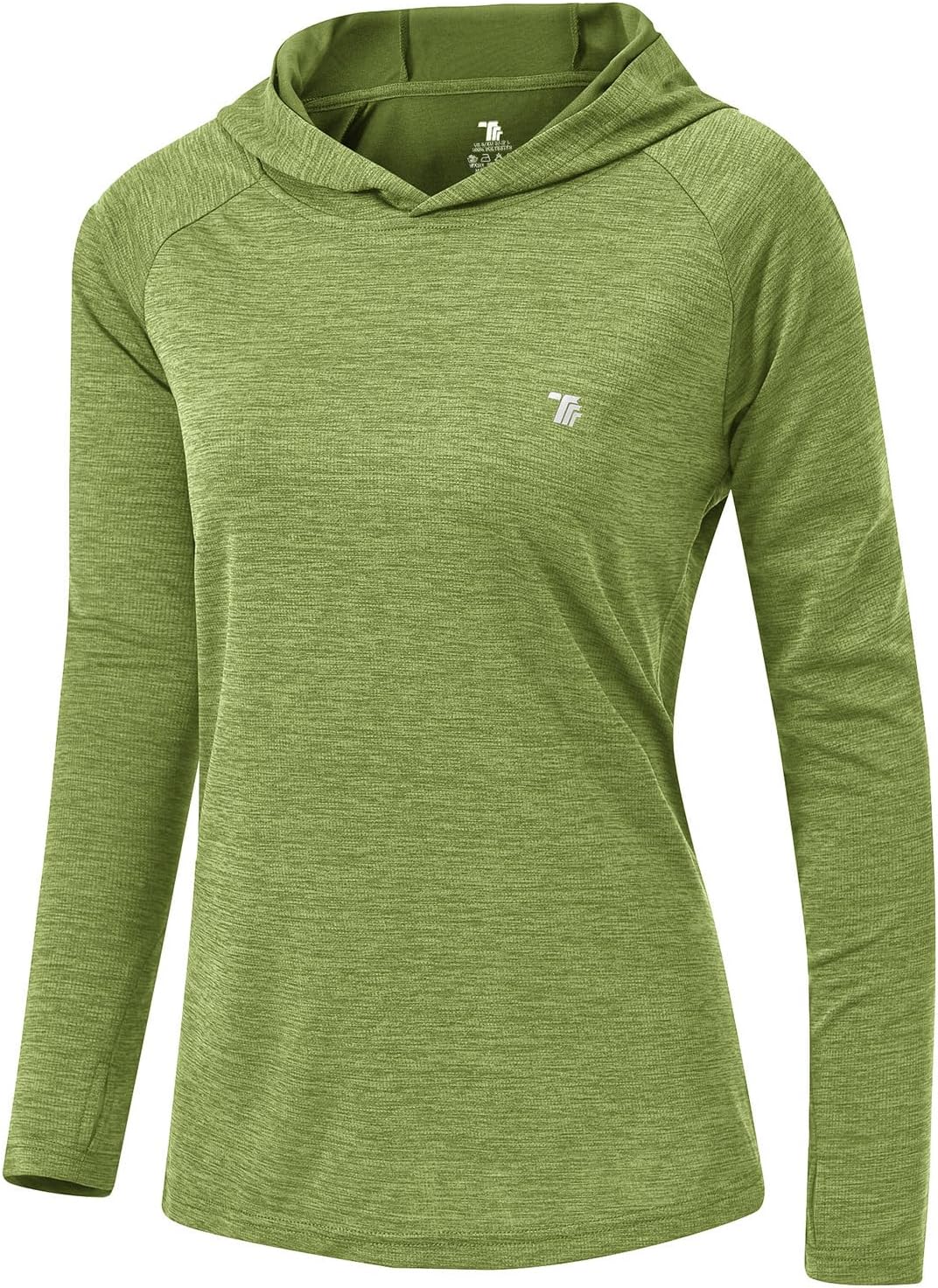 {color} UPF 50+ sun protection hoodie with lightweight moisture-wicking fabric, shown front/back view for outdoor activities — view 1