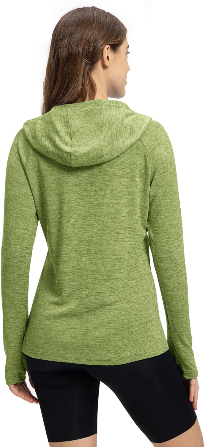 {color} UPF 50+ sun protection hoodie with lightweight moisture-wicking fabric, shown front/back view for outdoor activities — view 3