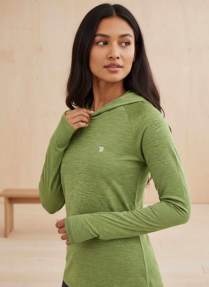 {color} UPF 50+ sun protection hoodie with lightweight moisture-wicking fabric, shown front/back view for outdoor activities — view 2