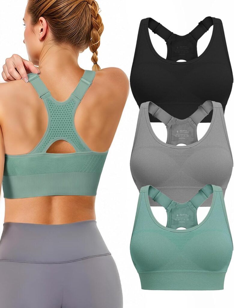 High-Support Padded Racerback Sports Bra for Running 2026