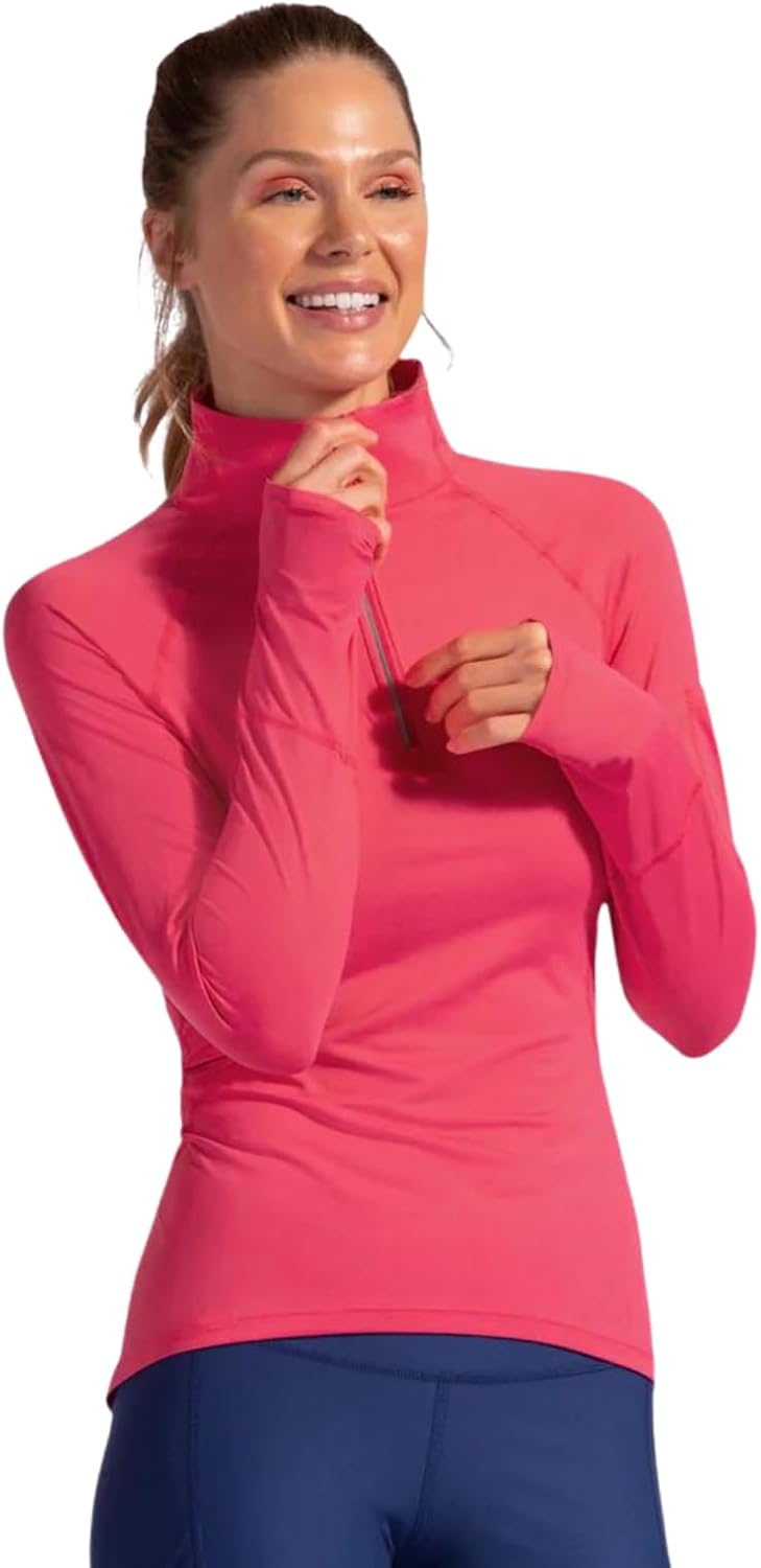 Women's UPF 50+ mock zip active top in [color] with moisture-wicking performance fabric — view 2