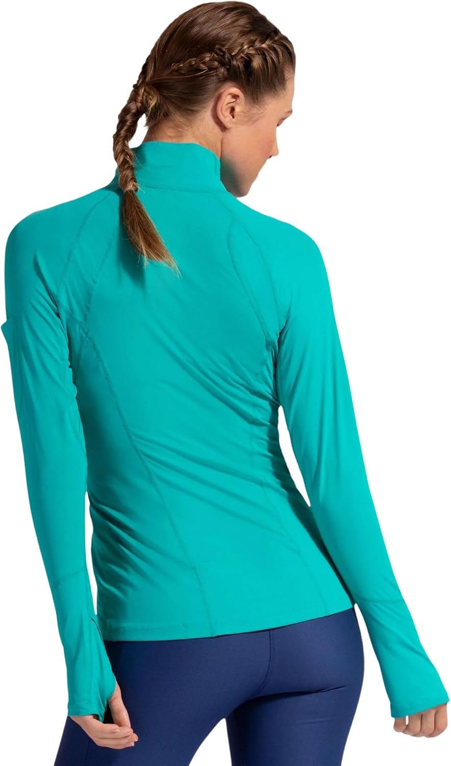 Women's UPF 50+ mock zip active top in [color] with moisture-wicking performance fabric — view 4