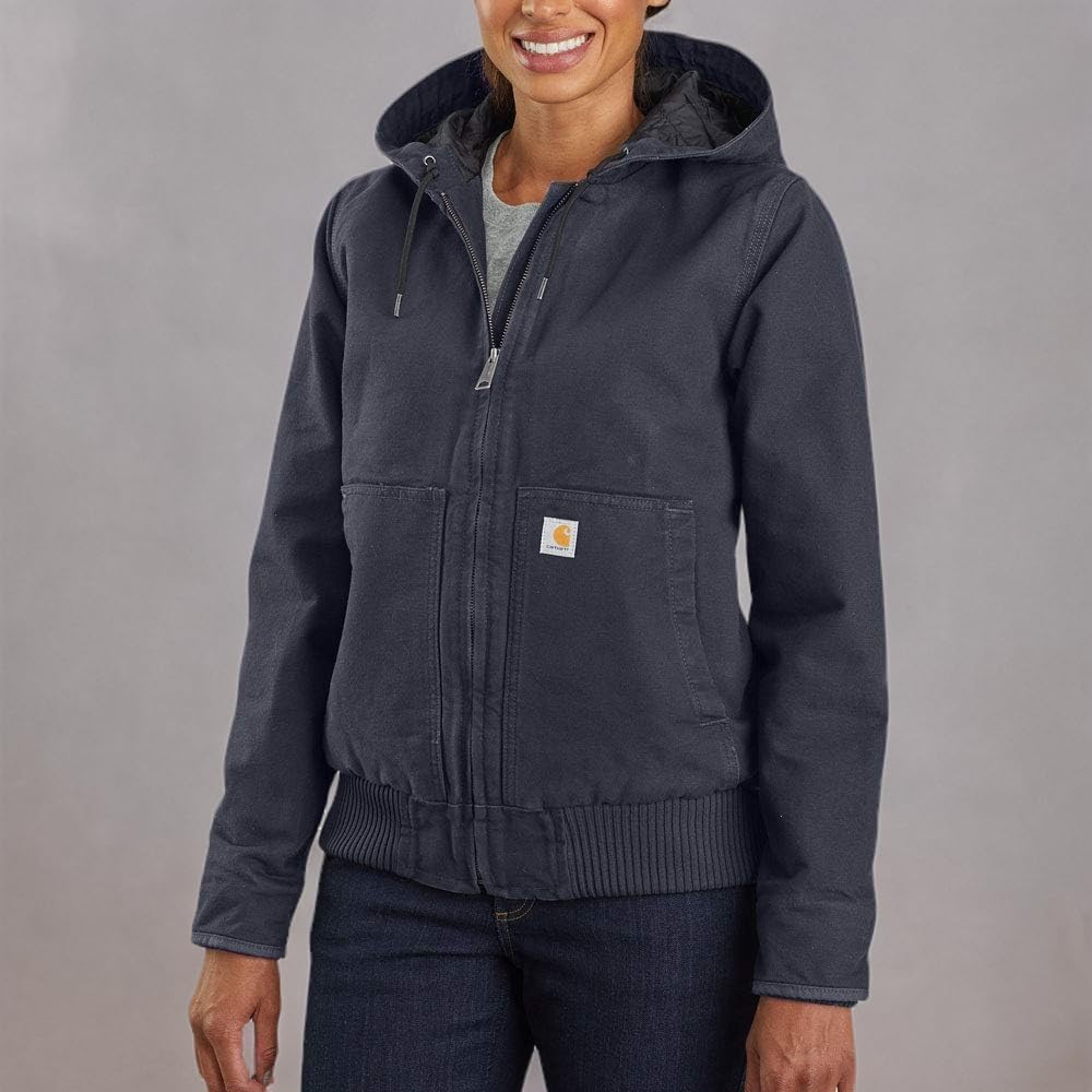 Relaxed fit duck canvas outdoor jacket in brown with weather-resistant shell — side