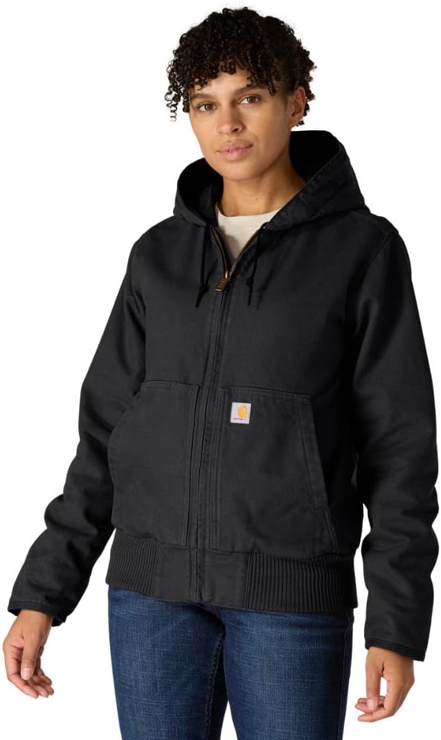 Relaxed fit duck canvas outdoor jacket in brown with weather-resistant shell — back