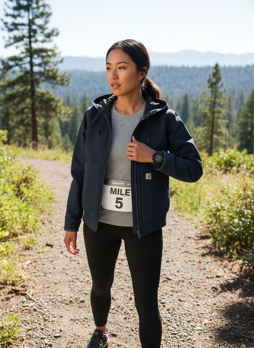 Relaxed fit duck canvas outdoor jacket in brown with weather-resistant shell — view 5