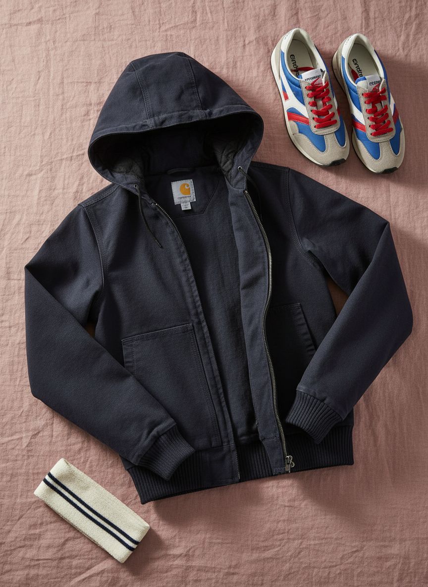 Relaxed fit duck canvas outdoor jacket in brown with weather-resistant shell — view 6b