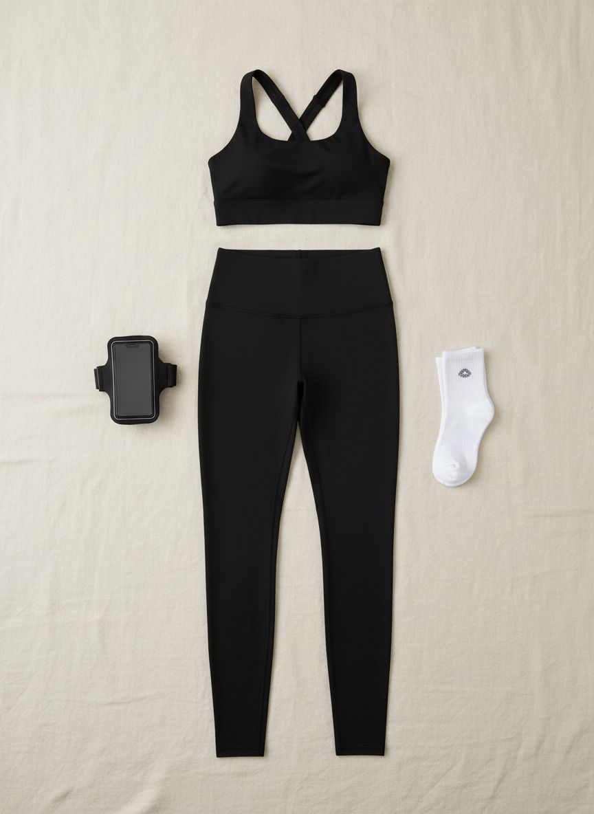 Fabletics Define high-waisted yoga legging in black with maximum compression fabric, front view — view 6b