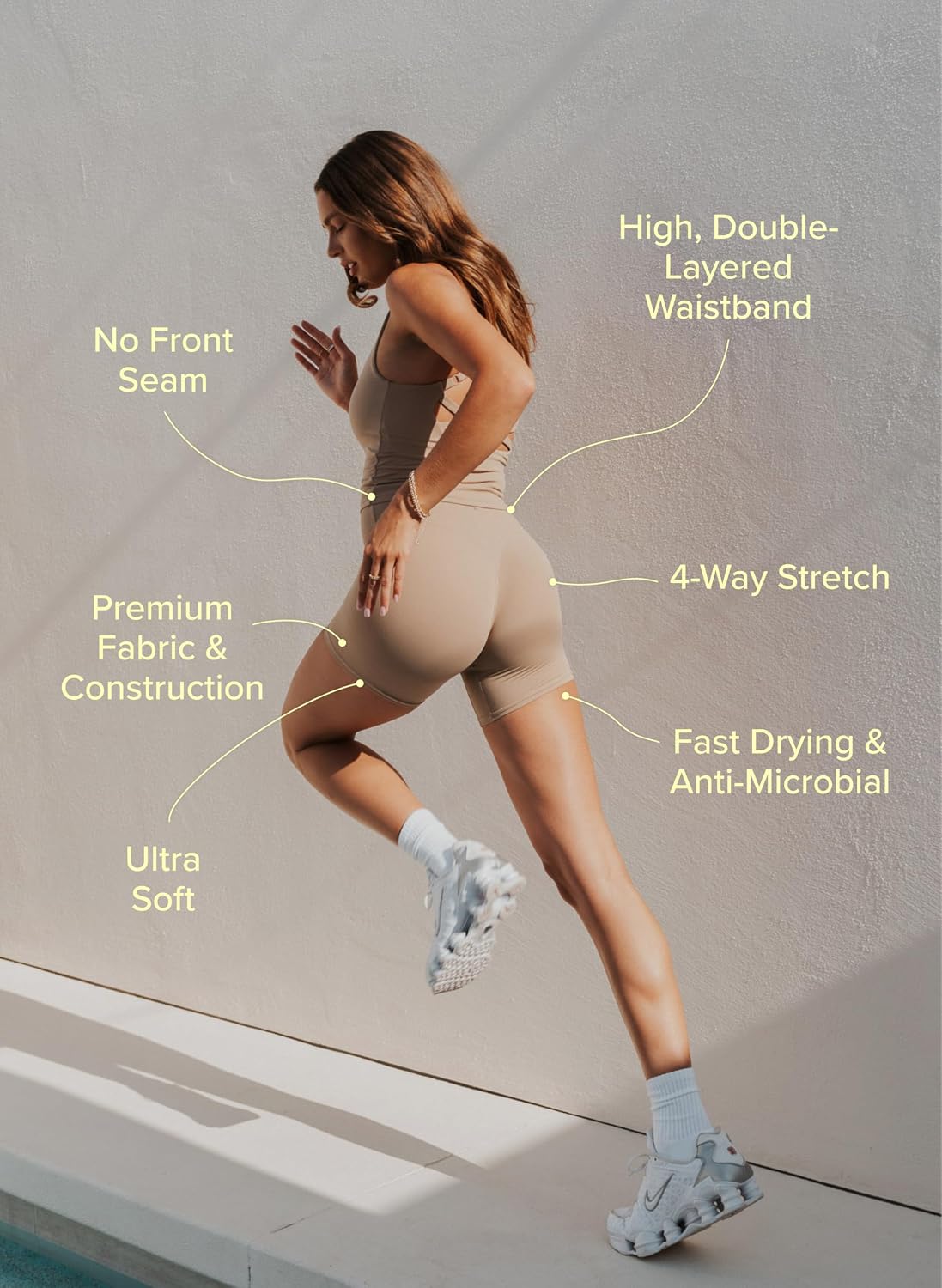 High-waisted volley shorts with four-way stretch fabric, shown in {color} for HIIT and workout training — view 4
