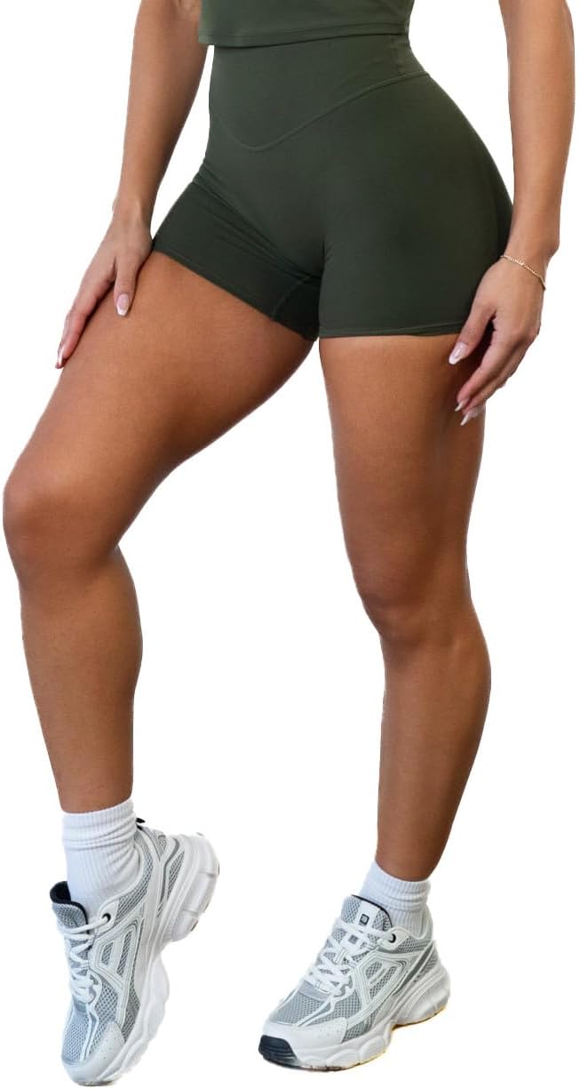 High-waisted volley shorts with four-way stretch fabric, shown in {color} for HIIT and workout training — view 3