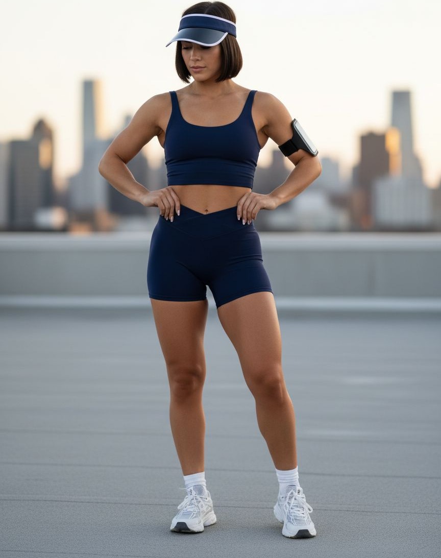 High-waisted volley shorts with four-way stretch fabric, shown in {color} for HIIT and workout training — view 5