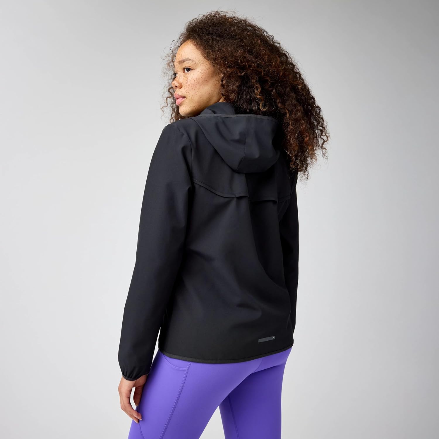 Brooks Canopy water-resistant running jacket in {color} with UPF 50+ protection — view 2