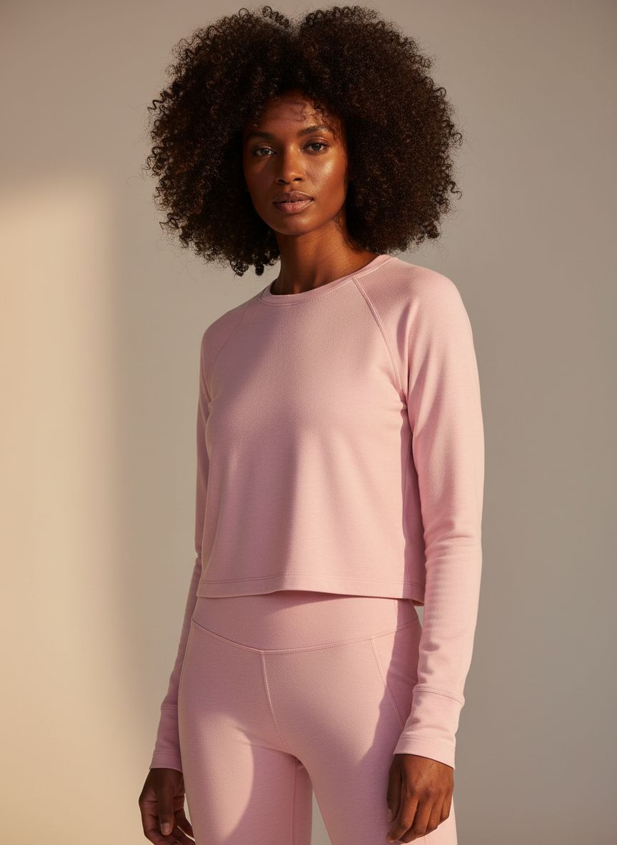 Featherweight Daydreamer pullover in {color} showing relaxed fit and soft brushed fleece texture — view 2b